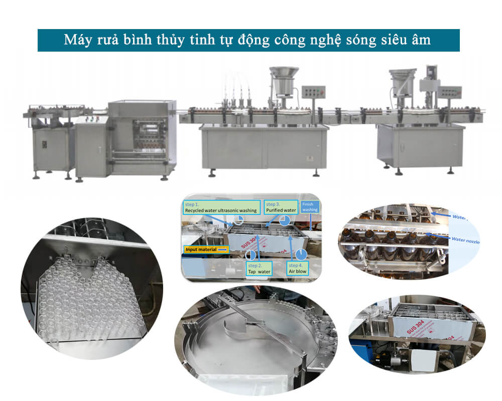 Máy rửa chai/lọ thủy tinh bằng sóng siêu âm LTBUW_250