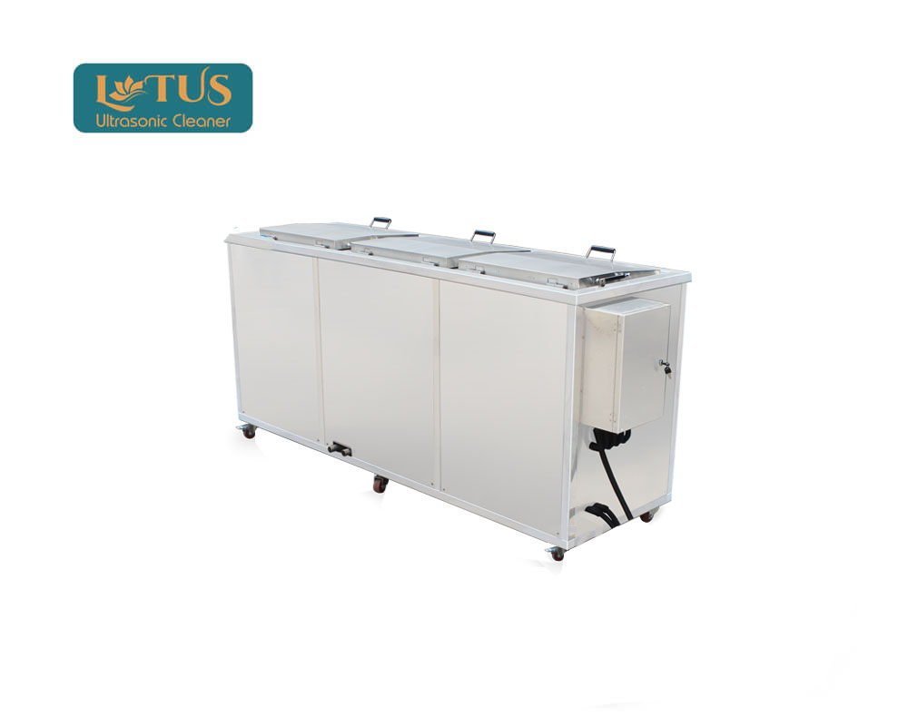 Bể rửa siêu âm công nghiệp dòng ba bể 360L (Làm sạch + sục rửa + sấy khô)