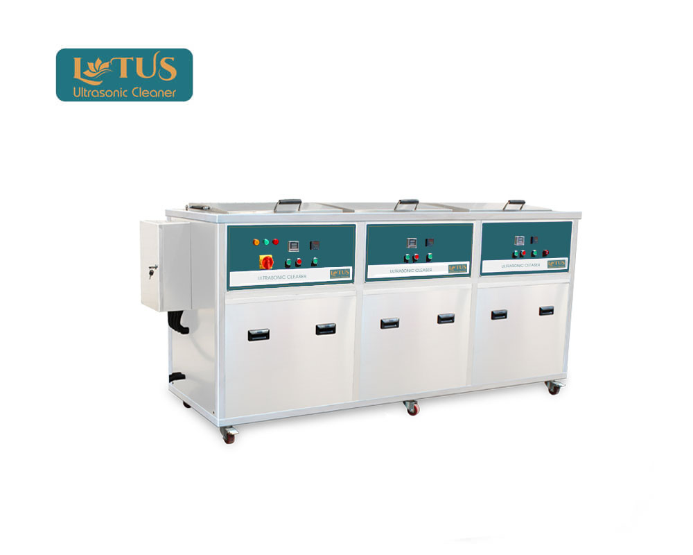 Bể rửa siêu âm công nghiệp dòng ba bể 135L (Làm sạch + sục rửa + sấy khô)